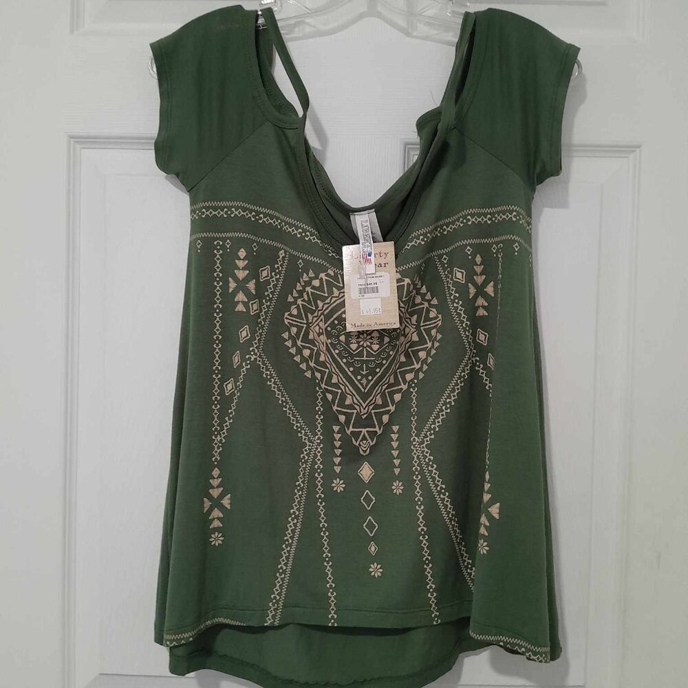 Liberty Wear Strappy Off Shoulder Tee